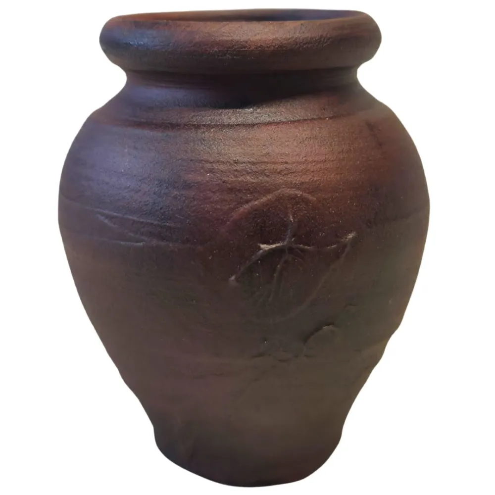 Set 6 anfore in terracotta scura per statue da 20 cm