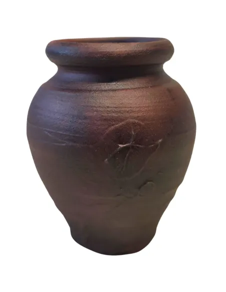 Set 6 anfore in terracotta scura per statue da 20 cm