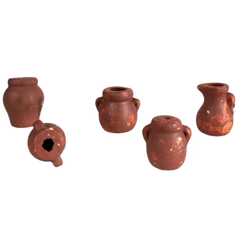 Set of 5 Terracotta Amphorae for 10–12 cm Nativity Figures