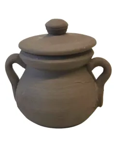 Raw Terracotta Pot with Lid for 25–30 cm Nativity Figures