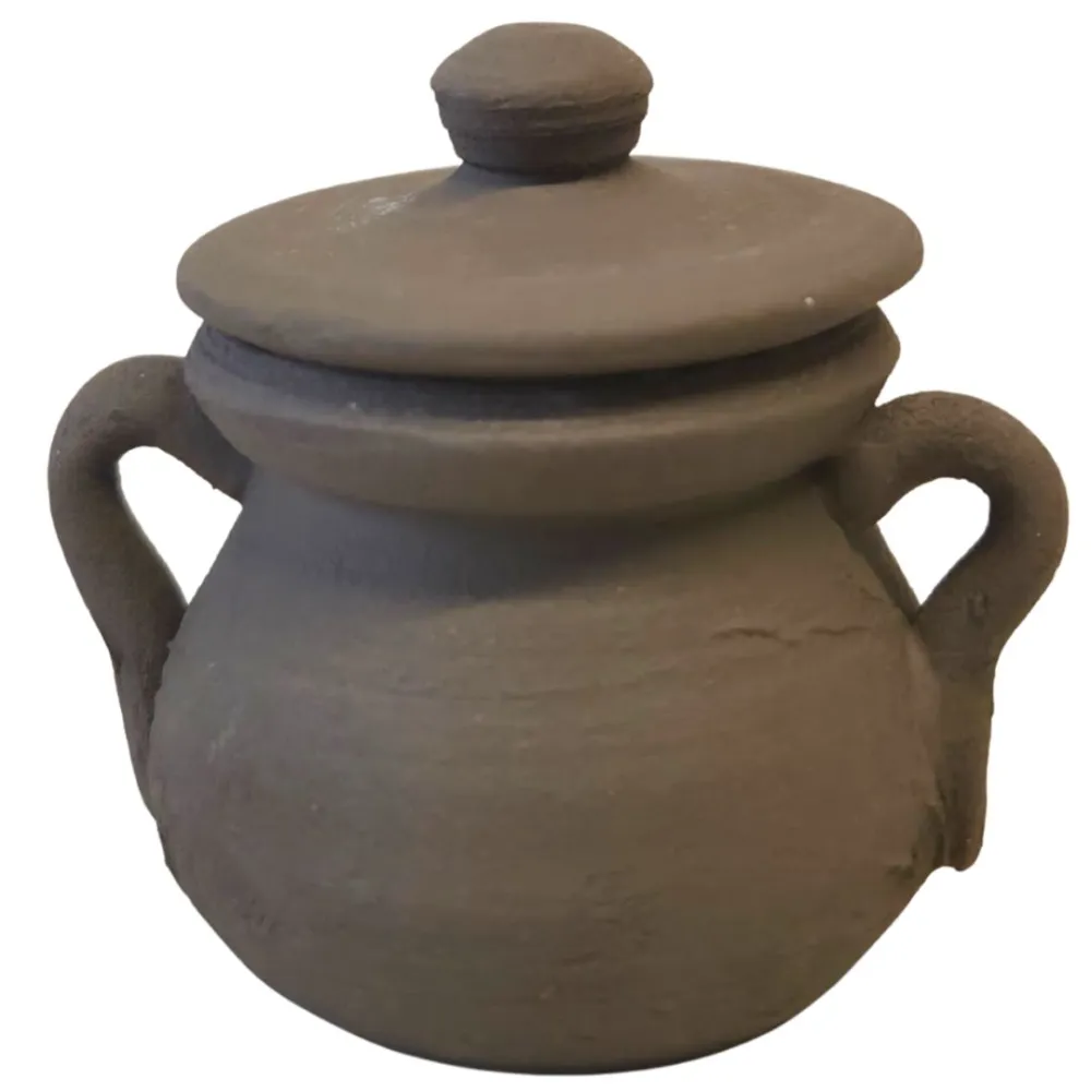Raw Terracotta Pot with Lid for 25–30 cm Nativity Figures