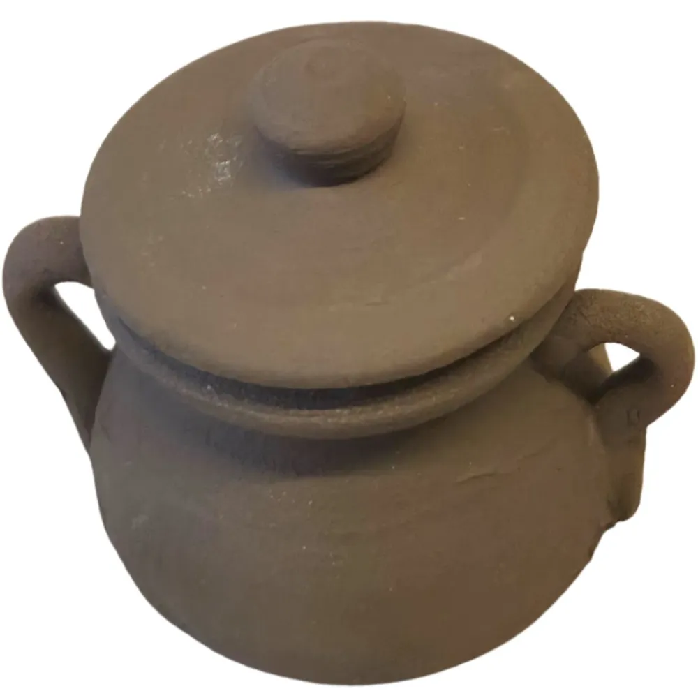 Raw Terracotta Pot with Lid for 25–30 cm Nativity Figures