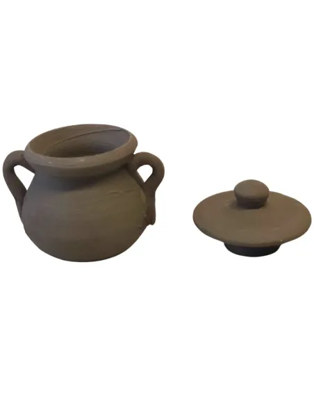 Raw Terracotta Pot with Lid for 25–30 cm Nativity Figures