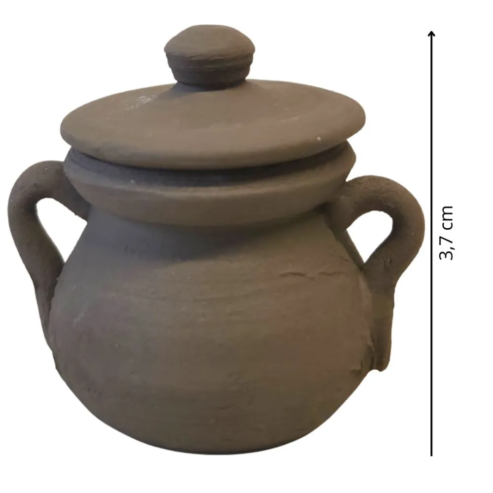 Raw Terracotta Pot with Lid for 25–30 cm Nativity Figures