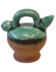 Green Glazed Terracotta Oil Jar for 12–15 cm Nativity Figures