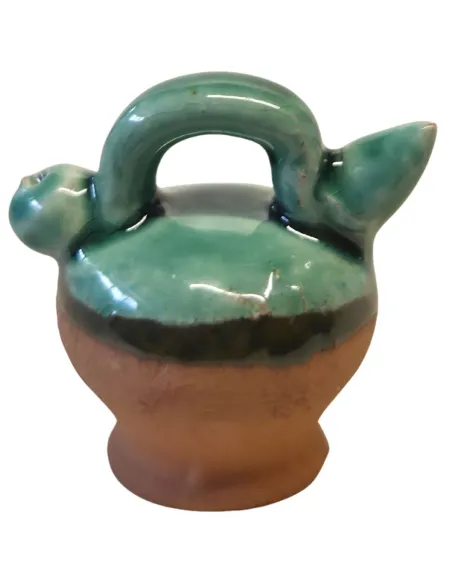 Green Glazed Terracotta Oil Jar for 12–15 cm Nativity Figures