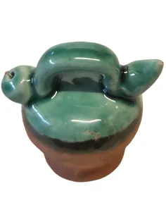 Green Glazed Terracotta Oil Jar for 12–15 cm Nativity Figures 2