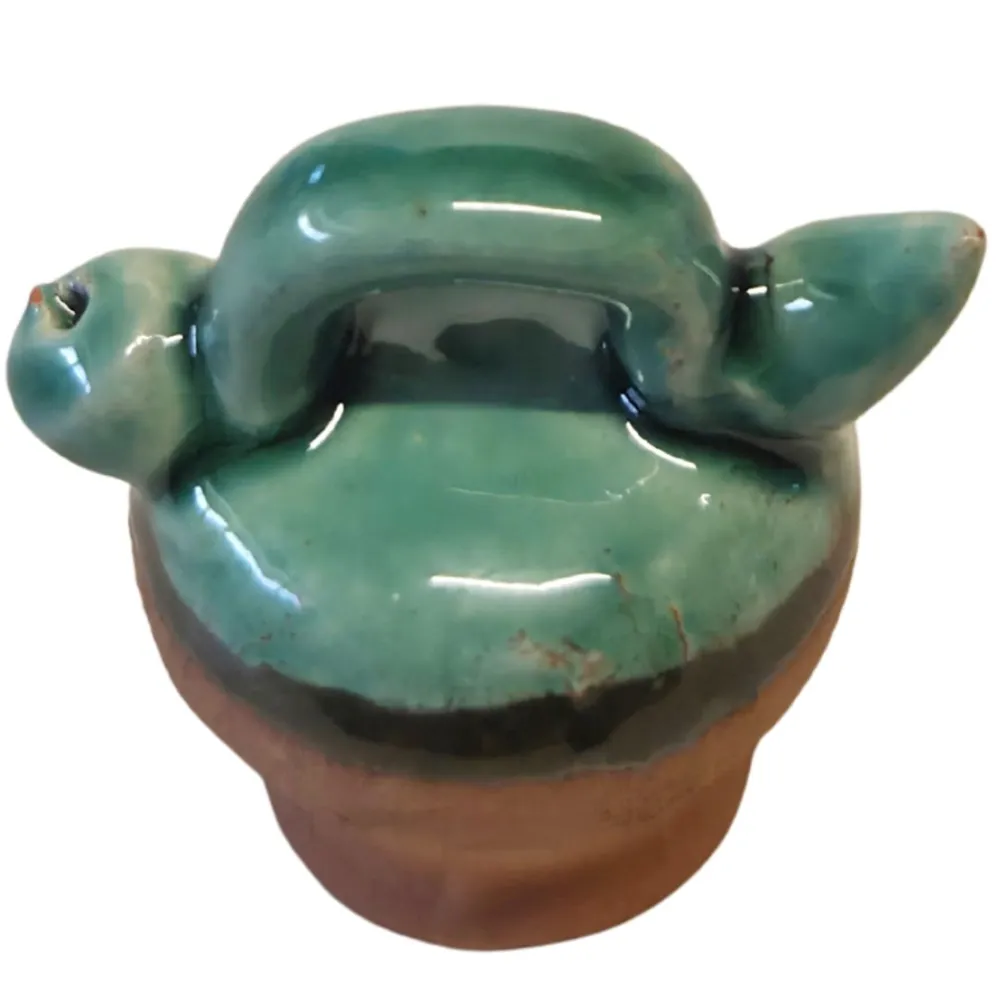 Green Glazed Terracotta Oil Jar for 12–15 cm Nativity Figures