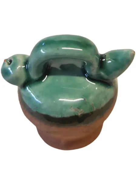 Green Glazed Terracotta Oil Jar for 12–15 cm Nativity Figures