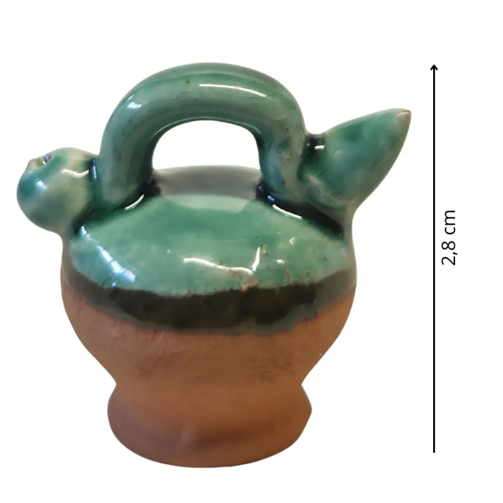 Green Glazed Terracotta Oil Jar for 12–15 cm Nativity Figures