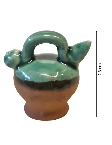 Green Glazed Terracotta Oil Jar for 12–15 cm Nativity Figures