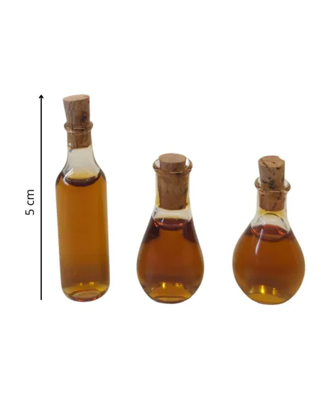 Set of 3 Glass Vinegar Bottles, for 25–30 cm Nativity Figures