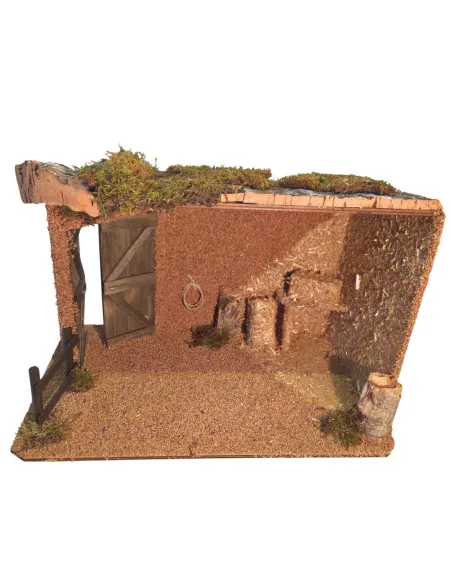 Wooden and Cork Setting for the Nativity or Stable for 15–20 cm Nativity Figures