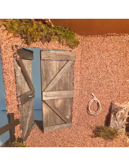 Wooden and Cork Setting for the Nativity or Stable for 15–20 cm Nativity Figures