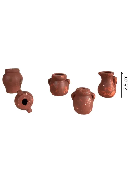 Set of 5 Terracotta Amphorae for 10–12 cm Nativity Figures