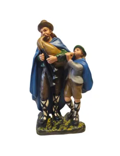 Plaster Bagpiper with Child, 40 cm Series