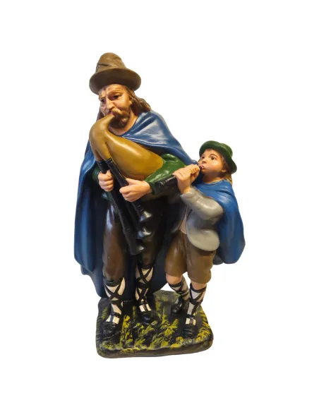 Plaster Bagpiper with Child, 40 cm Series