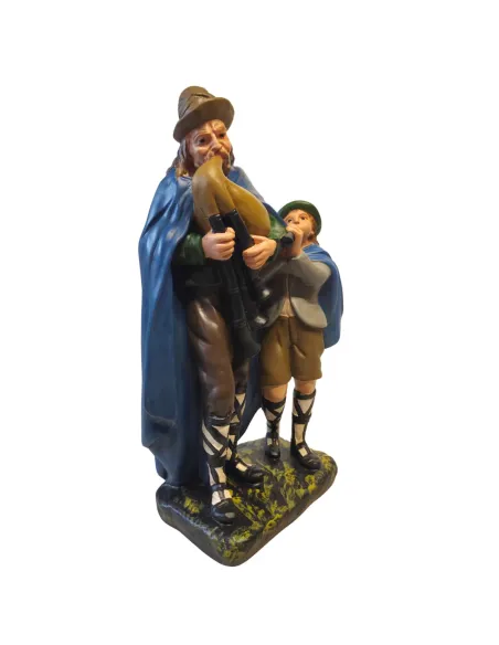Plaster Bagpiper with Child, 40 cm Series