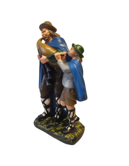 Plaster Bagpiper with Child, 40 cm Series