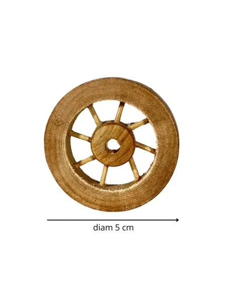 Ruota per carro in legno diametro 5 cm per statue da 10-15 cm