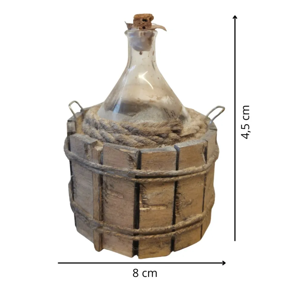 Damigiana rustica in vetro per statue da 30 cm