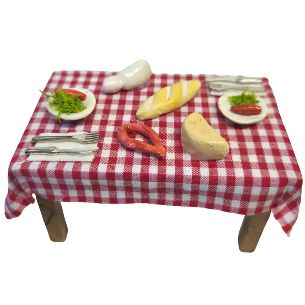 Wooden Dining Set Table, for 10 cm Nativity Figures