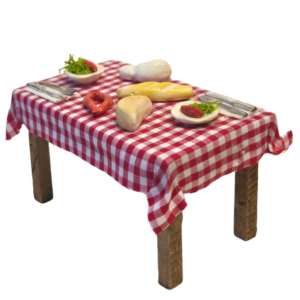 Wooden Dining Set Table, for 10 cm Nativity Figures