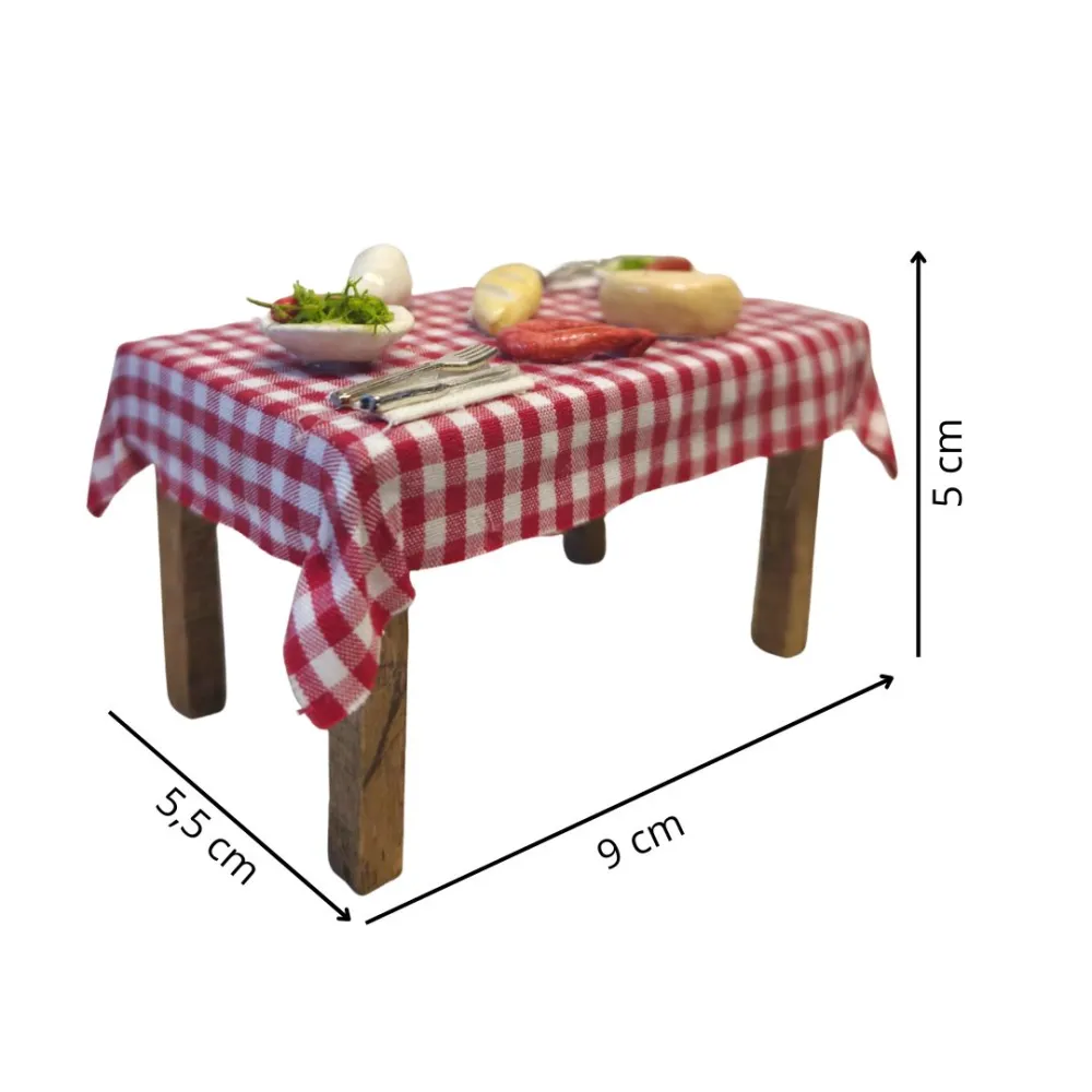 Wooden Dining Set Table, for 10 cm Nativity Figures