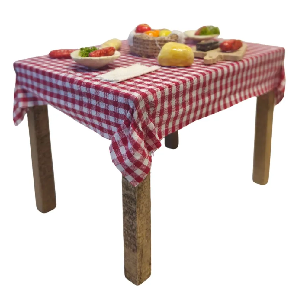 Wooden Dining Set Table for 20 cm Nativity Figures