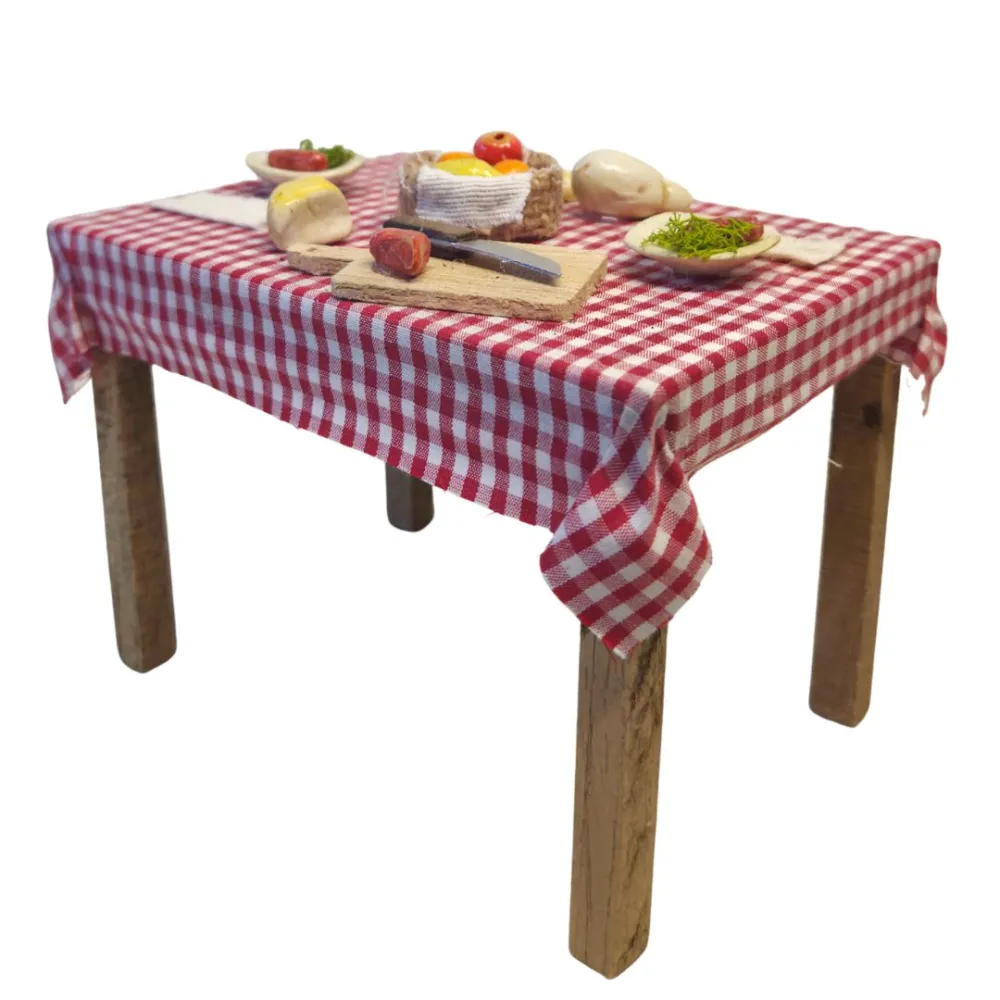 Wooden Dining Set Table for 20 cm Nativity Figures