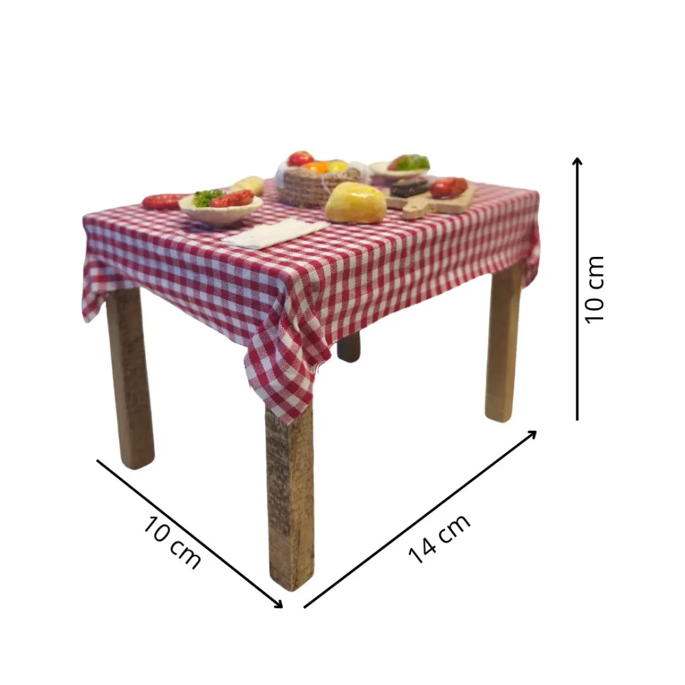 Wooden Dining Set Table for 20 cm Nativity Figures
