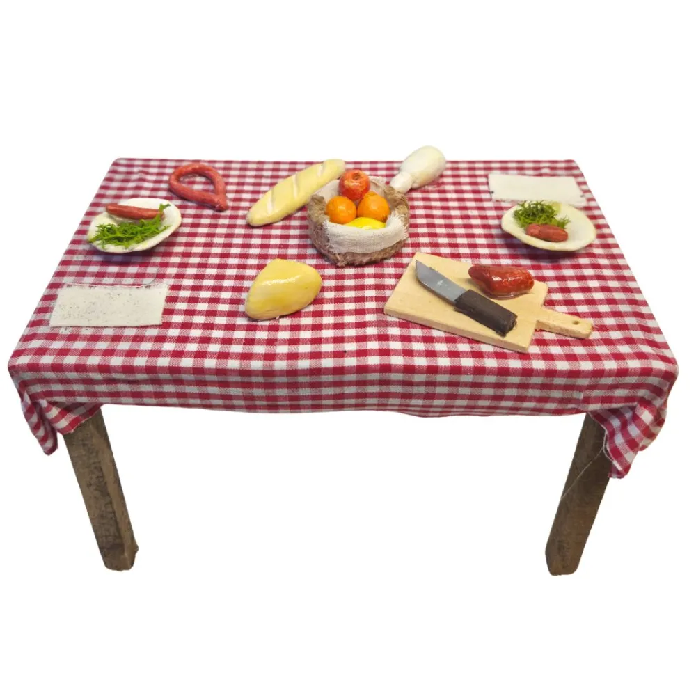 Wooden Dining Set Table for 25 cm Nativity Figures