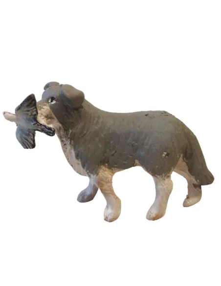 Cane da caccia con volatile in bocca in terracotta per statue da 20-25 cm