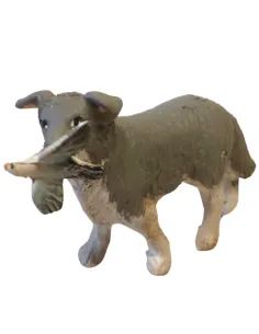 Cane da caccia con volatile in bocca in terracotta per statue da 20-25 cm