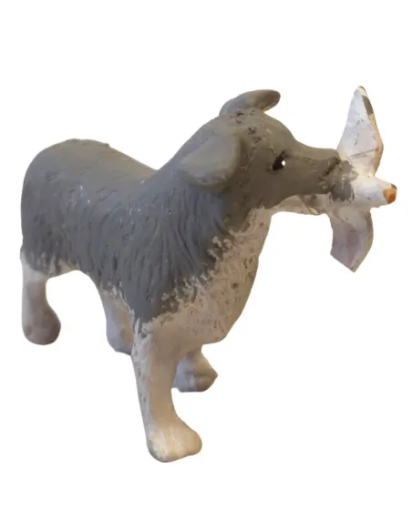 Cane da caccia con volatile in bocca in terracotta per statue da 20-25 cm