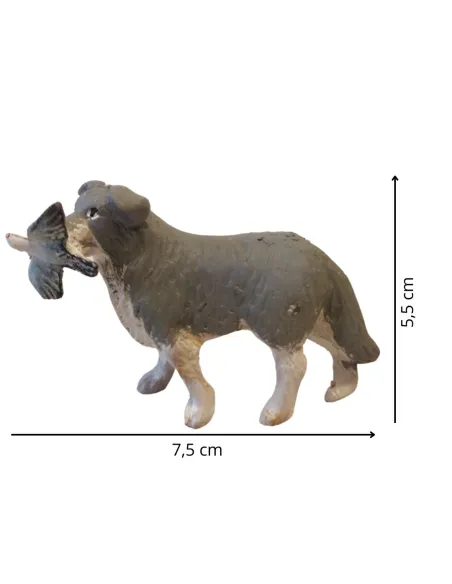 Terracotta Hunting Dog with Bird in Its Mouth, for 20–25 cm Nativity Figures