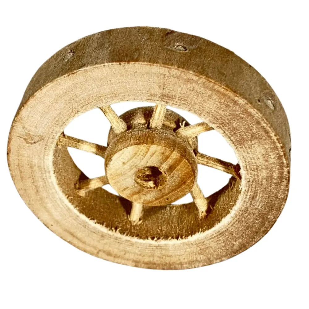 5 cm Diameter Wooden Cart Wheel for 10–15 cm Nativity Figures