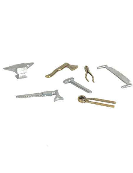 Set 7 attrezzi da lavoro in ferro per statue da 15-20 cm