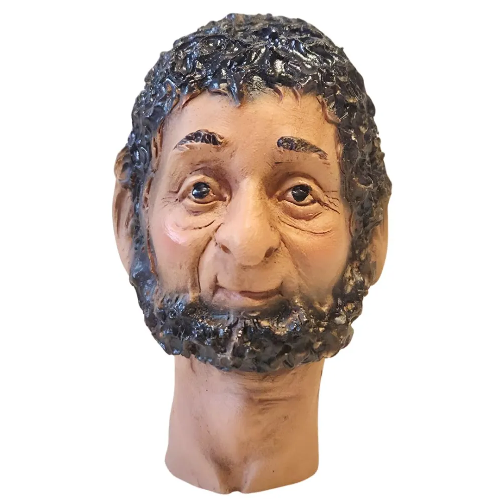 Volto uomo con capelli ricci per 30 cm