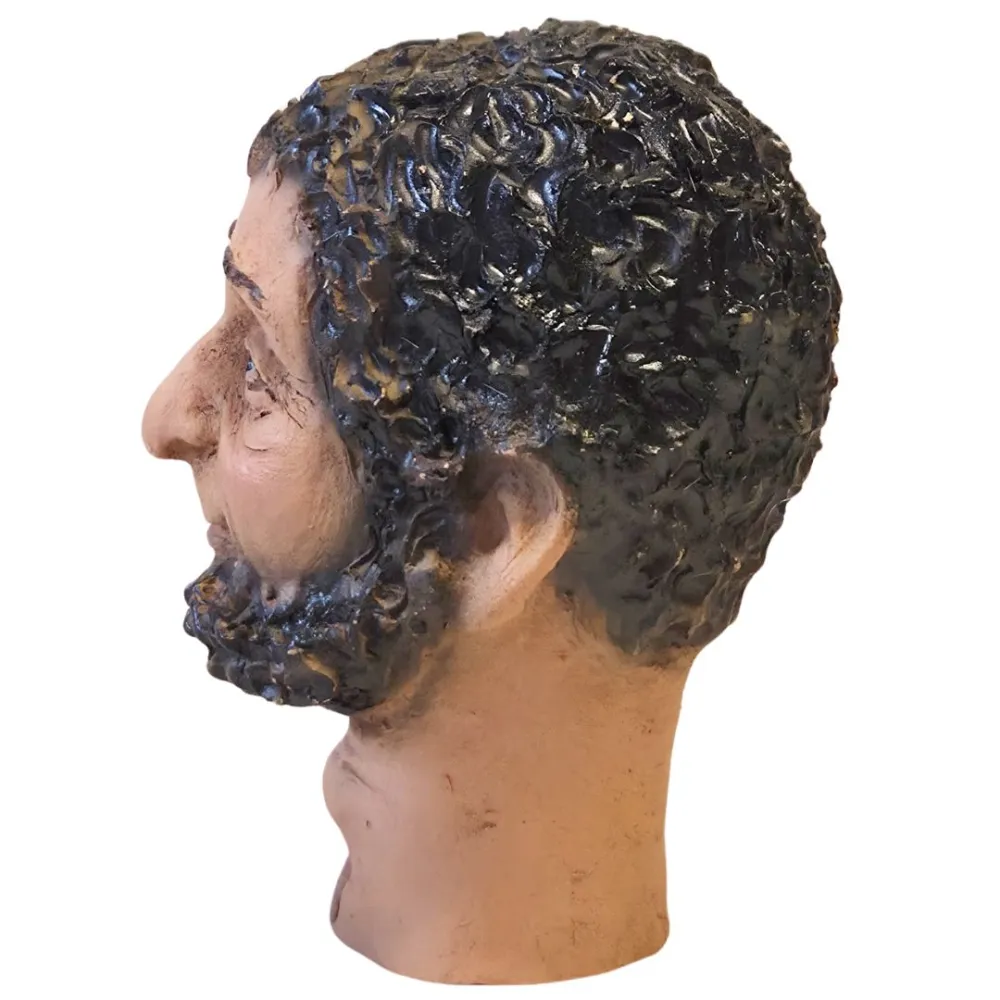 Curly-Haired Male Face, for 30 cm Nativity Figures
