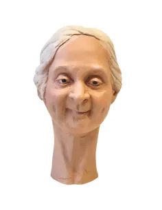 White-Haired Elderly Woman's Face, for 30 cm Nativity Figures