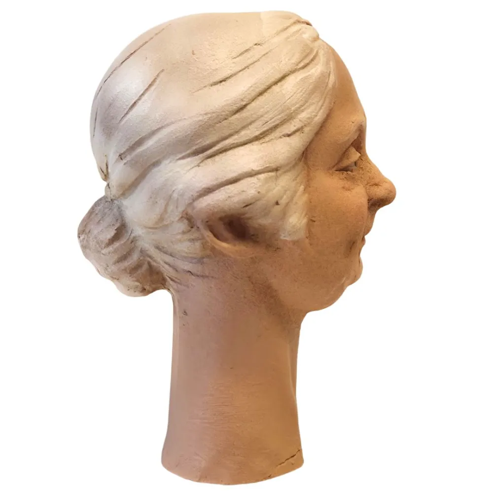 White-Haired Elderly Woman's Face, for 30 cm Nativity Figures