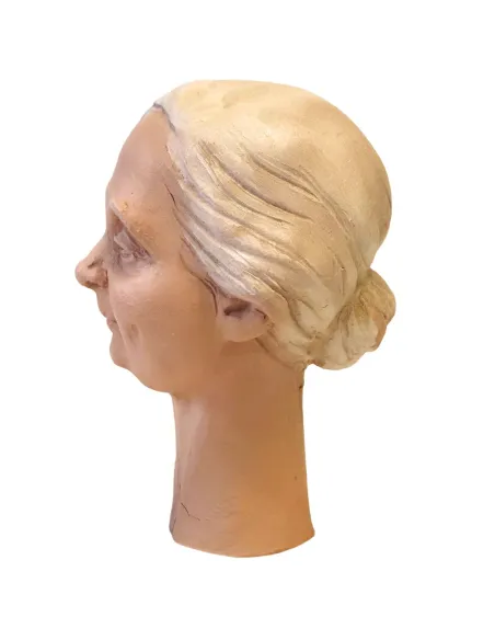 White-Haired Elderly Woman's Face, for 30 cm Nativity Figures