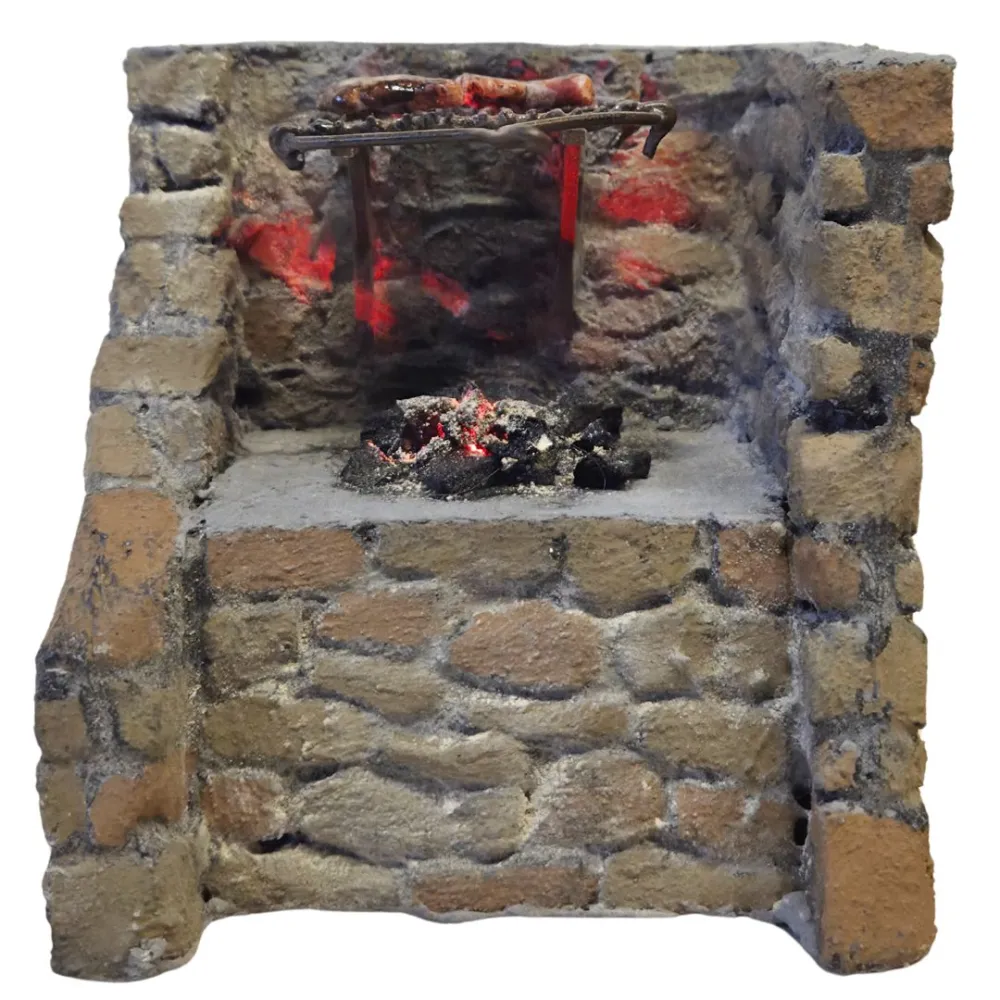 Polystyrene Brazier with Wax Meat, for 30 cm Nativity Figures
