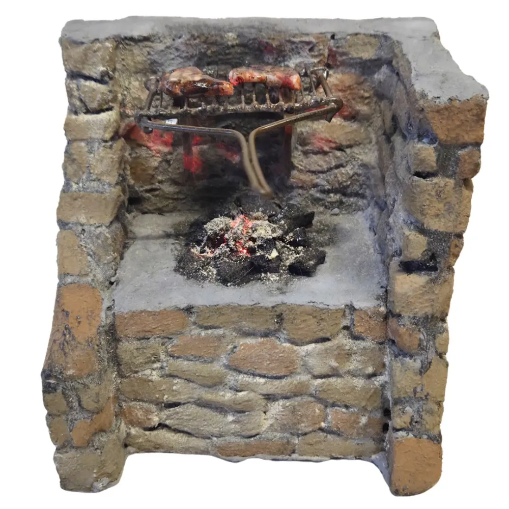 Braciere in polistirene con carne in cera per statue da 30 cm