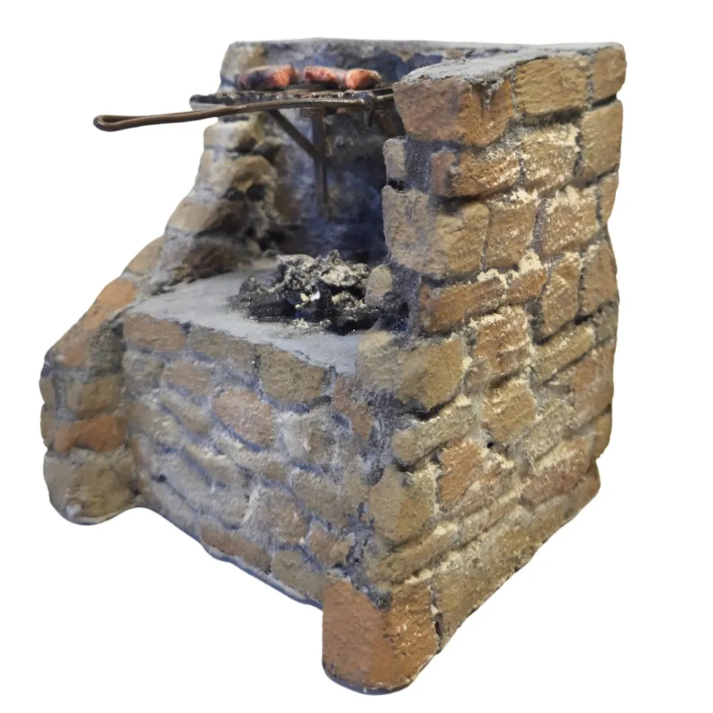 Polystyrene Brazier with Wax Meat, for 30 cm Nativity Figures