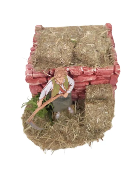 Animated 10 cm Landi Farmer Mowing Grass