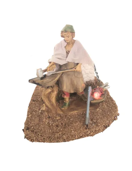 Animated 10 cm PVC Blacksmith with Fire