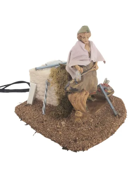 Animated 10 cm PVC Blacksmith with Fire