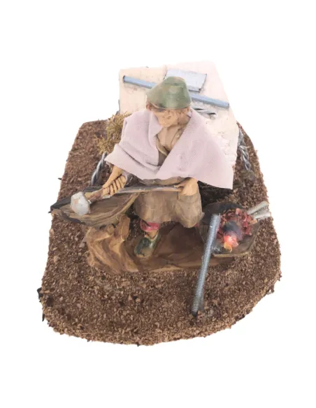 Animated 10 cm PVC Blacksmith with Fire
